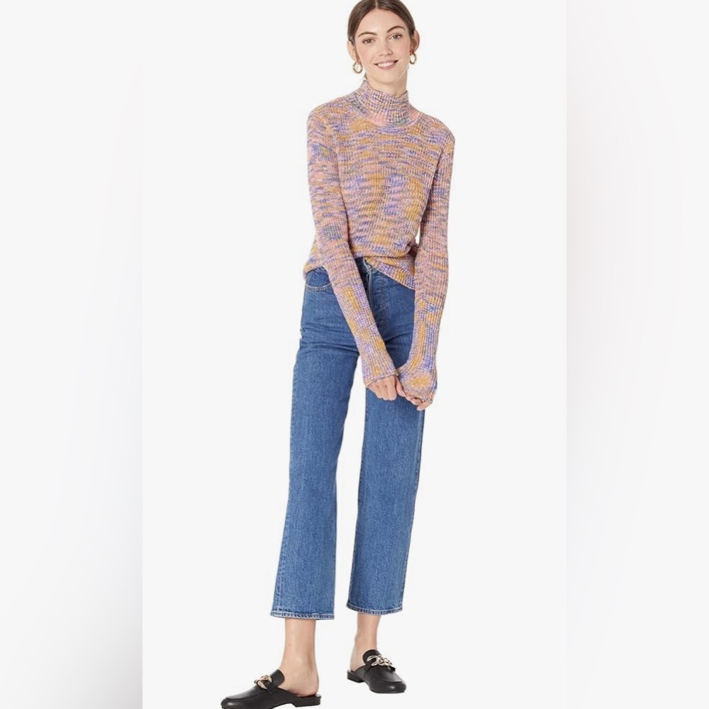NWT Free People Blair Space Dye Mockneck sweater size XS
